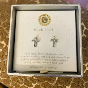 Spartina 449 | Sea La Vie Stud Earrings Have Faith/Cross